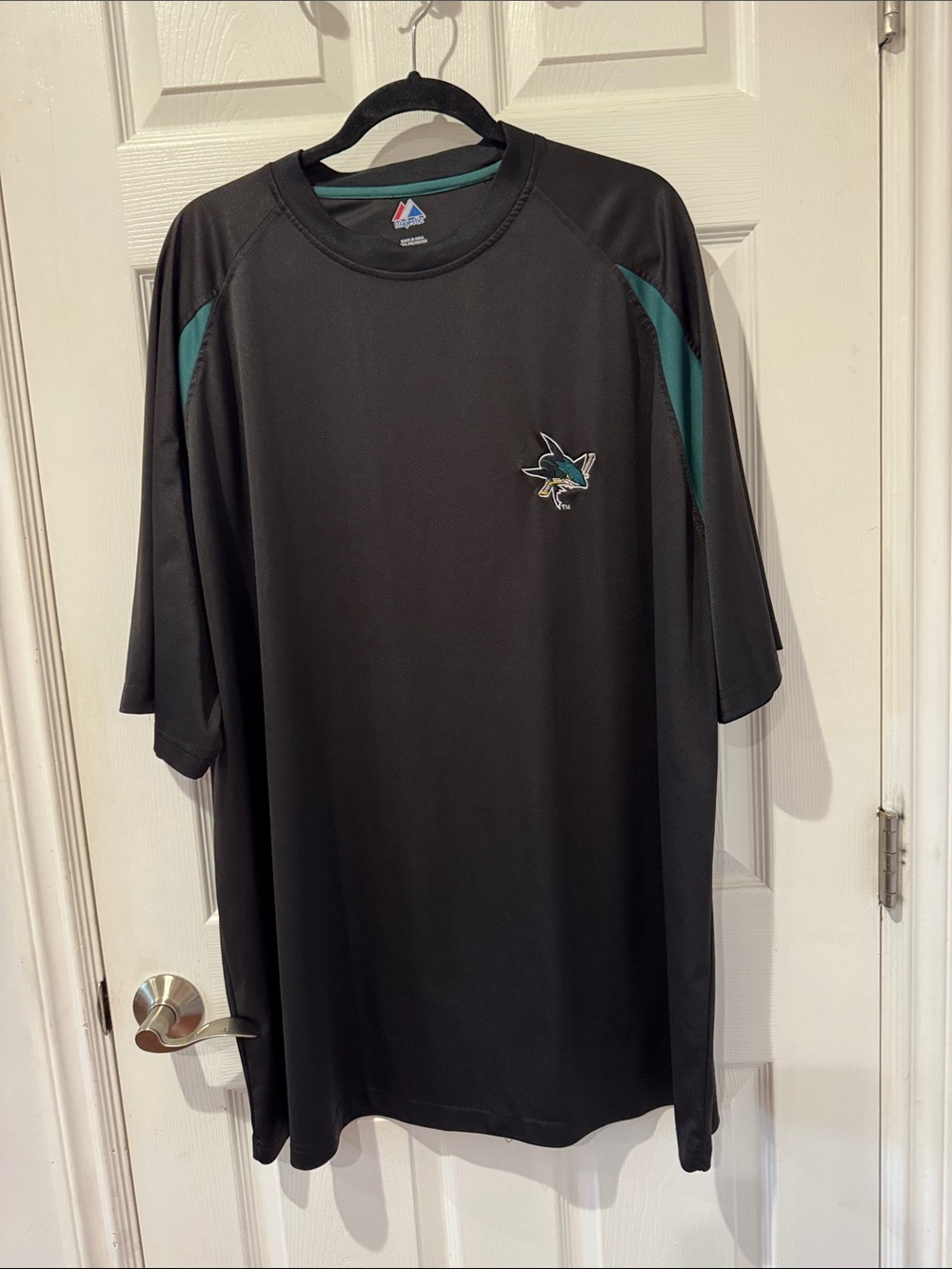 Majestic Black & Teal San Jose Sharks Short-Sleeve Performance Shirt size 3X